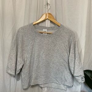 Victoria’s Secret PINK gray cropped oversized sweatshirt